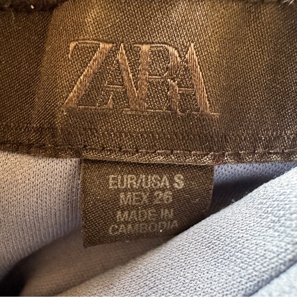 Zara Draped Maxi Dress Dusty Blue Gray Sleeveless Back Slit Slim Fit Gown Sz S - Picture 4 of 15